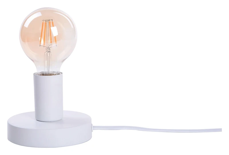 Table Lamps Bowie – industrial table lamp in white, Ø115mm, 1×E27