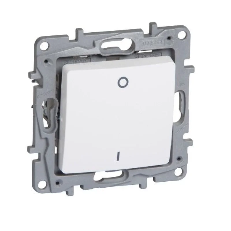 Legrand Ключ двуполюсен 10А с LED индикатор Бял - Legrand Niloe 664518