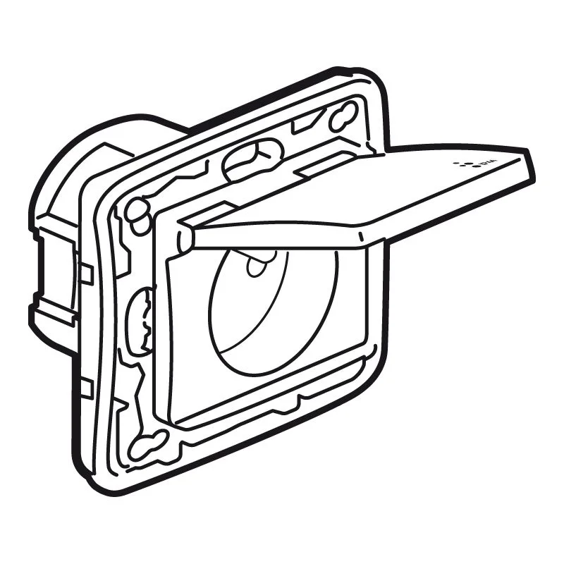 Legrand Контакт френски стандарт с капаче и детска защита 2P+E 16А IP44 Бял - Legrand Niloe 664748