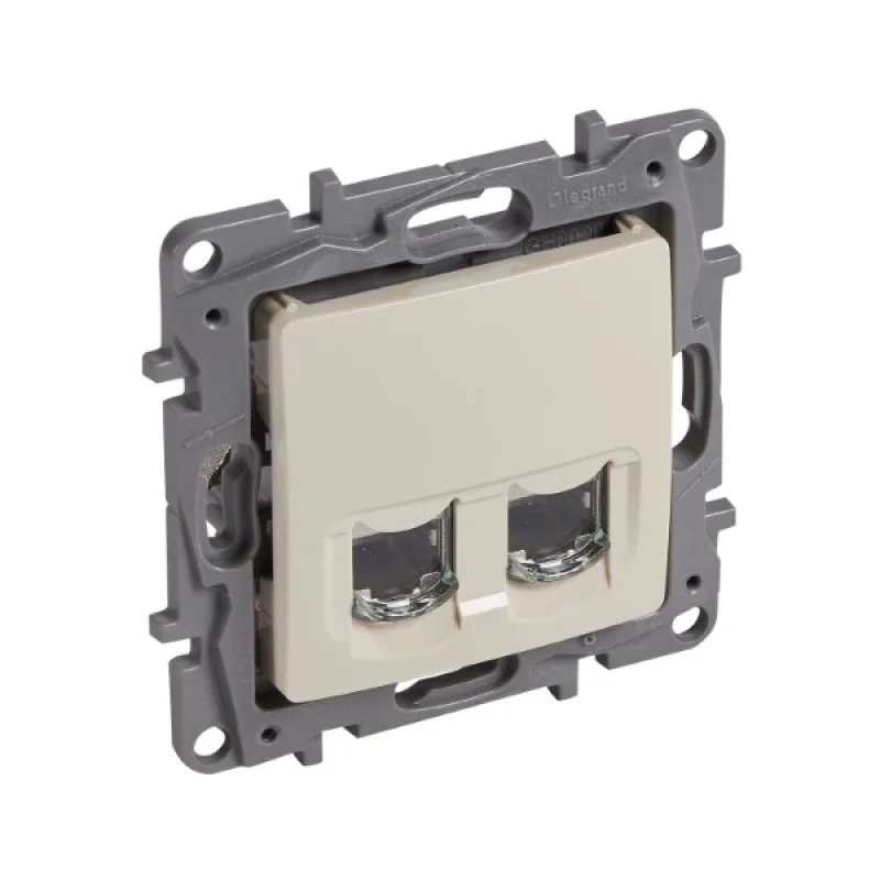 Outlet 2xRJ45 Cat. 6 STP Cream /while stocks last/ - Legrand Niloe 664876