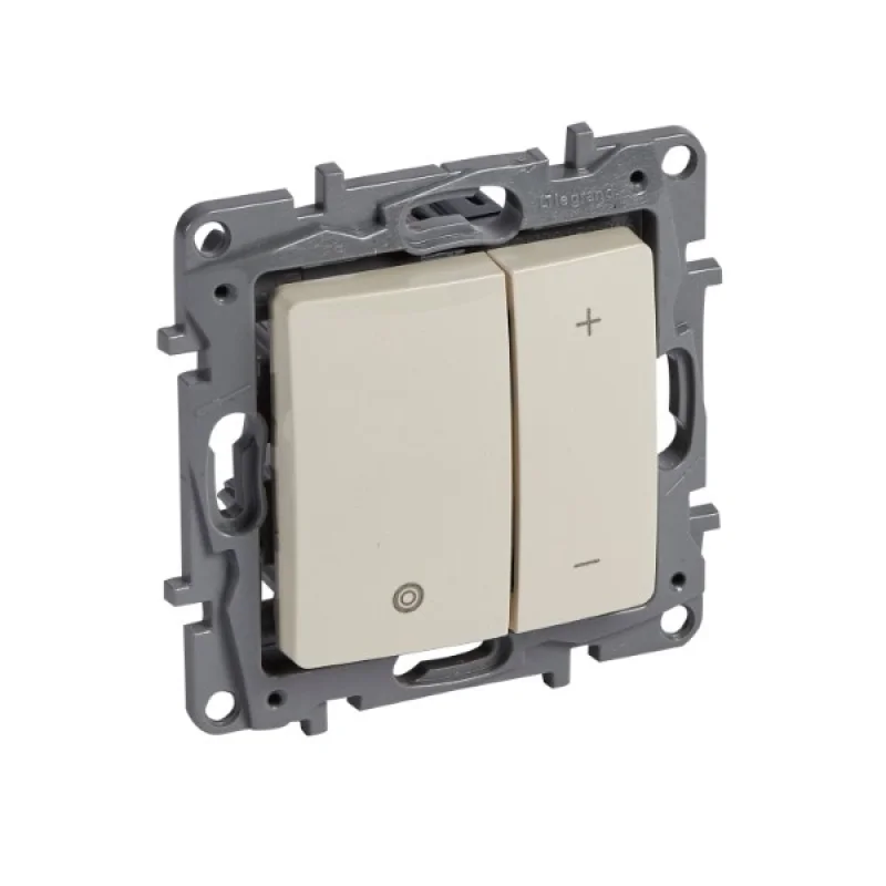 Legrand Димер бутонен за всички товари 3-400W / 3-400V и LED 3-75W Крем - Legrand Niloe 665214