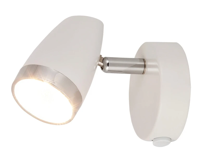 Спотове Karen – LED спот за стена в бяло с хром, 80×100мм, 4W, 3000K