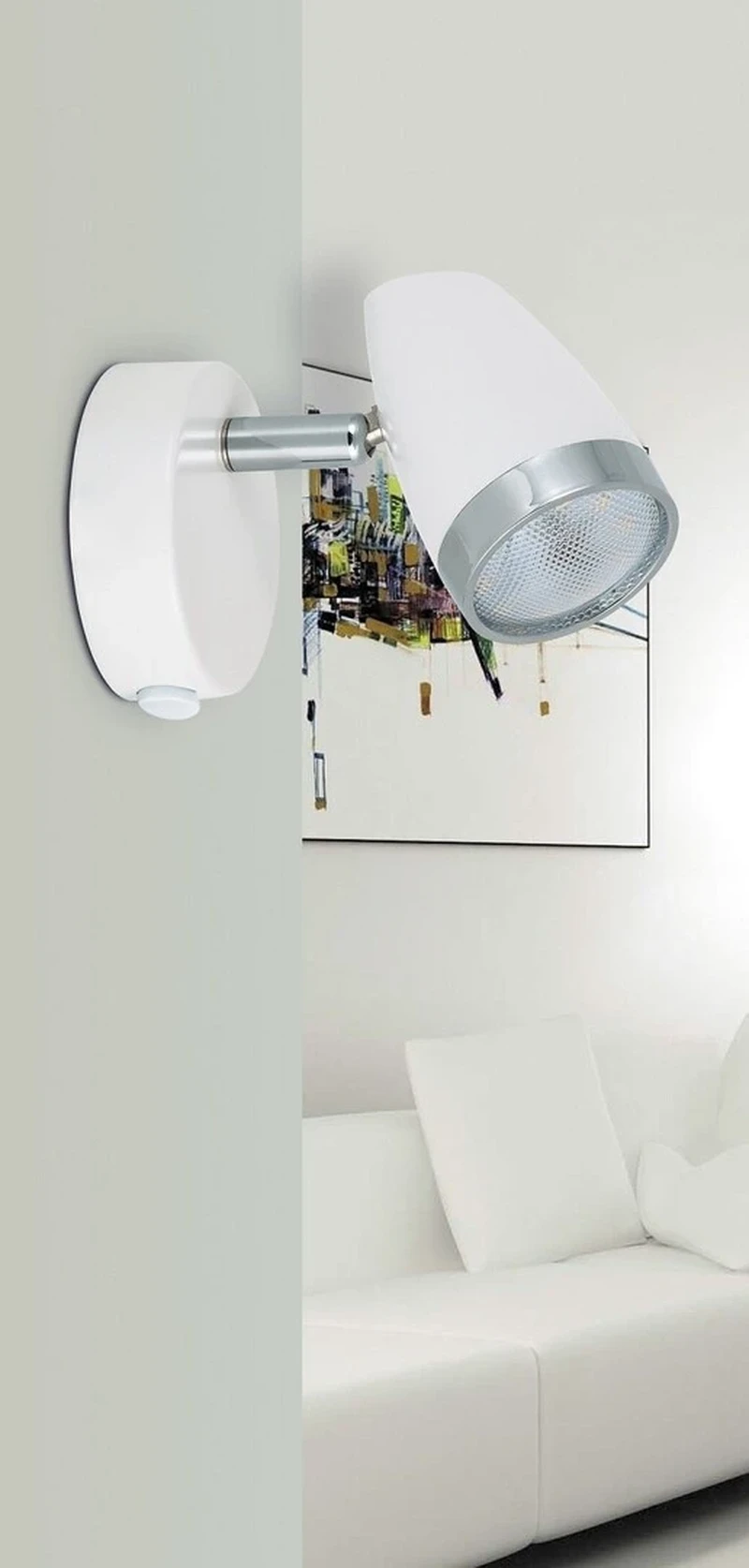 Karen – LED спот за стена в бяло с хром, 80×100мм, 4W, 3000K