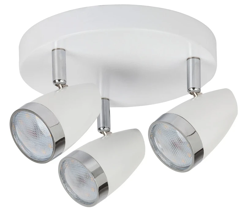 Karen – LED спот плафон в бяло, 3 регулируеми глави, Ø190мм, 12W, 3000K