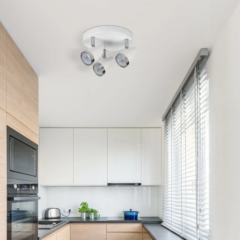 Karen – LED спот плафон в бяло, 3 регулируеми глави, Ø190мм, 12W, 3000K