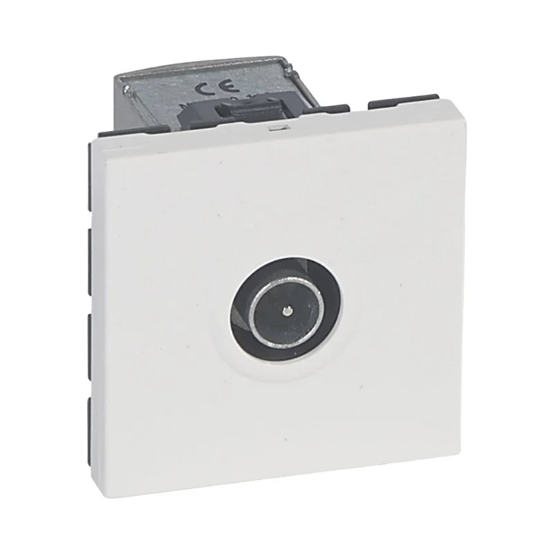 Розетка TV преходна 9.52 mm 14dB 2М Бял - Legrand Mosaic 677137