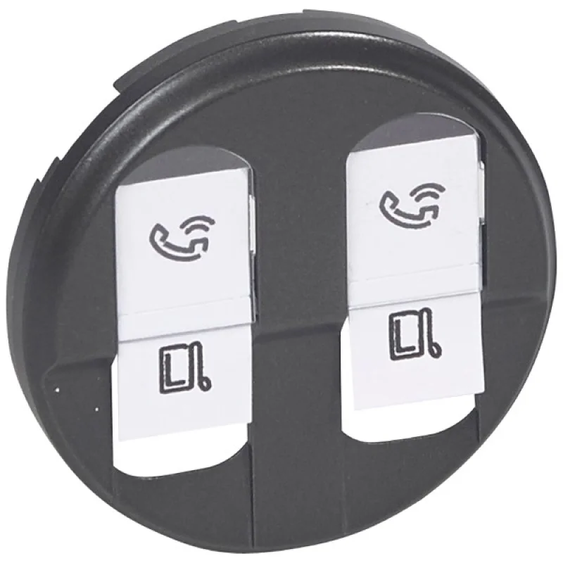 Legrand Лицева плочка за розетка 2xRJ45 Графит - Legrand Celiane 67952