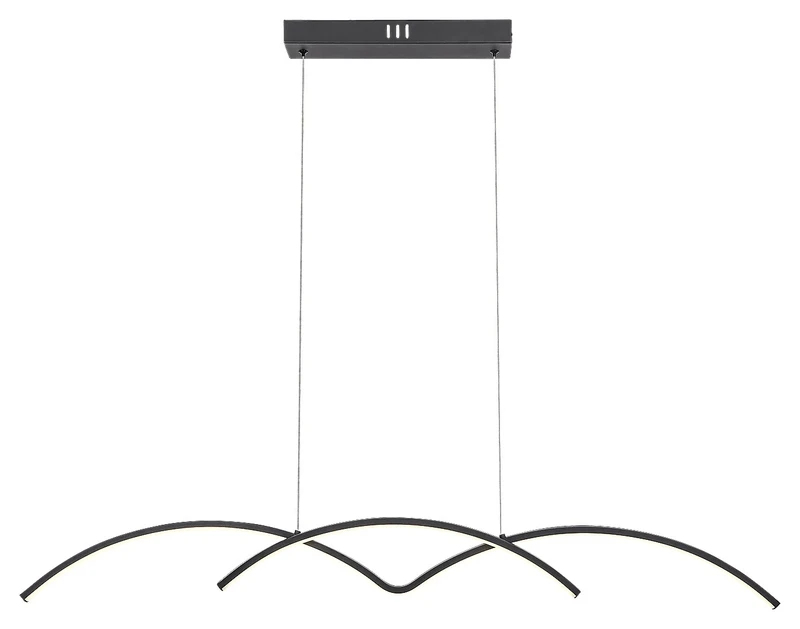 LED Pendants & Chandeliers River – LED pendant in black with white shade, 1050×120mm, 40W, 4000K