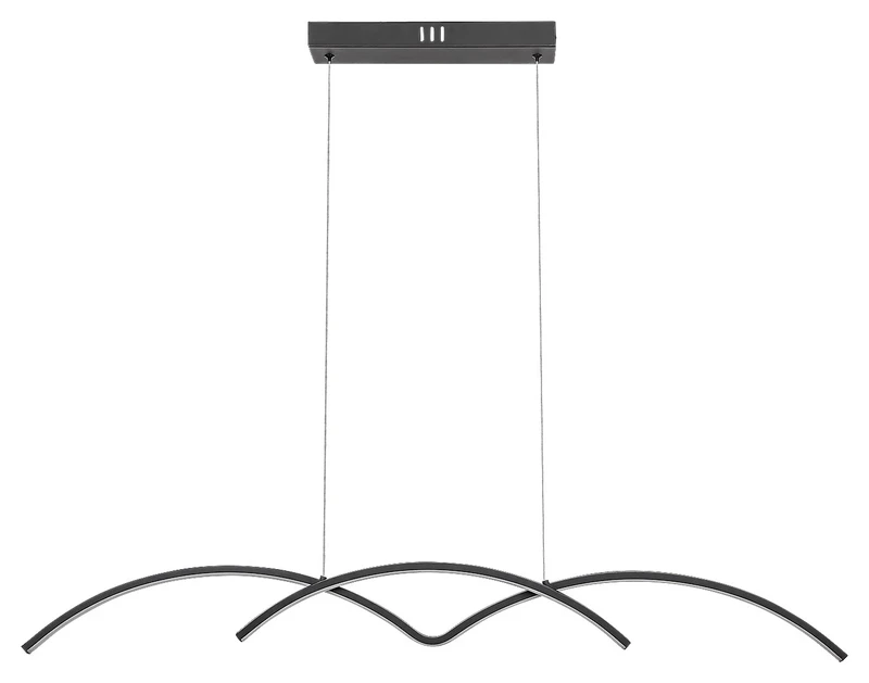 River – LED pendant in black with white shade, 1050×120mm, 40W, 4000K