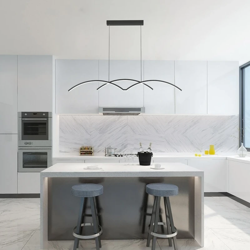 River – LED pendant in black with white shade, 1050×120mm, 40W, 4000K