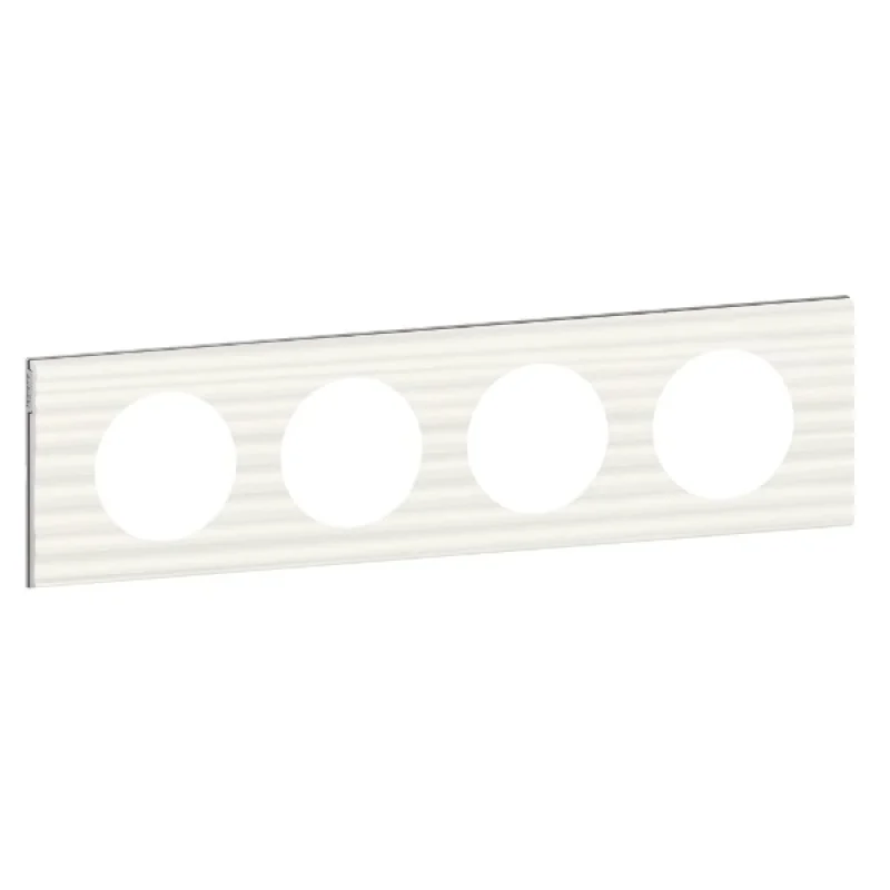 Legrand Frame 4x Corian® Cannelé (White Corian) - Legrand Celiane 69014