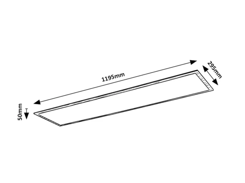 Almond – LED ceiling light in colour beech with white shade, 295×1195mm, 40W, 4000K