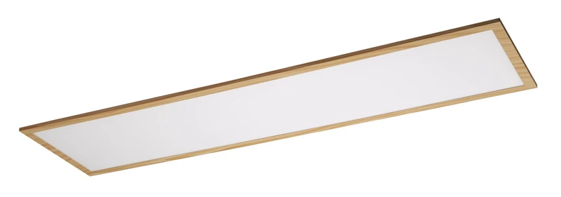 Almond – LED ceiling light in colour beech with white shade, 295×1195mm, 40W, 4000K