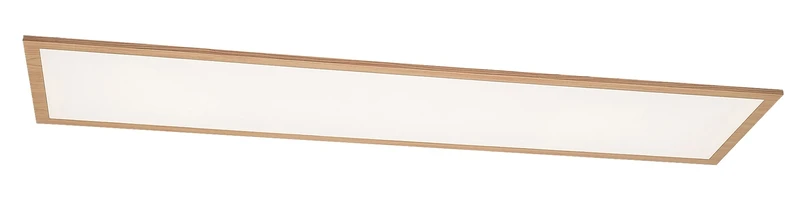 Almond – LED ceiling light in colour beech with white shade, 295×1195mm, 40W, 4000K