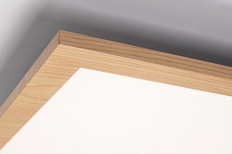 Almond – LED ceiling light in colour beech with white shade, 295×1195mm, 40W, 4000K