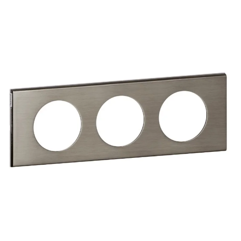 Legrand Frame 3x Inox Brossé (Steel) - Legrand Celiane 69103