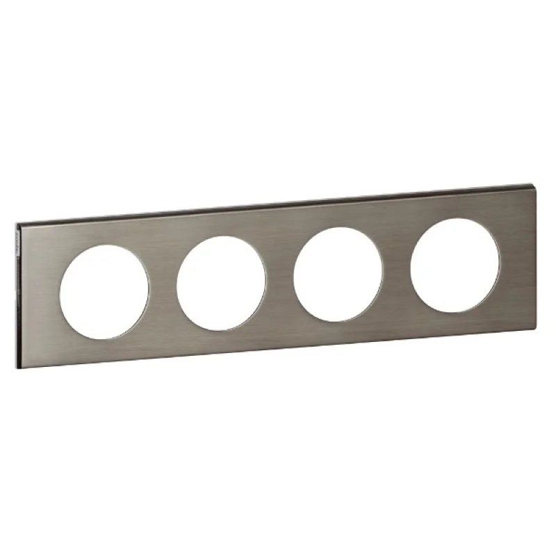 Legrand Frame 4x Inox Brossé (Steel) - Legrand Celiane 69104