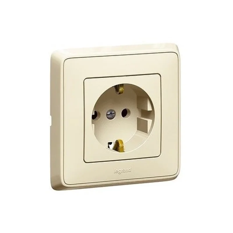 Legrand Контакт Шуко с рамка Крем /блистер опаковка - до изчерпване/ - Legrand Cariva 694160