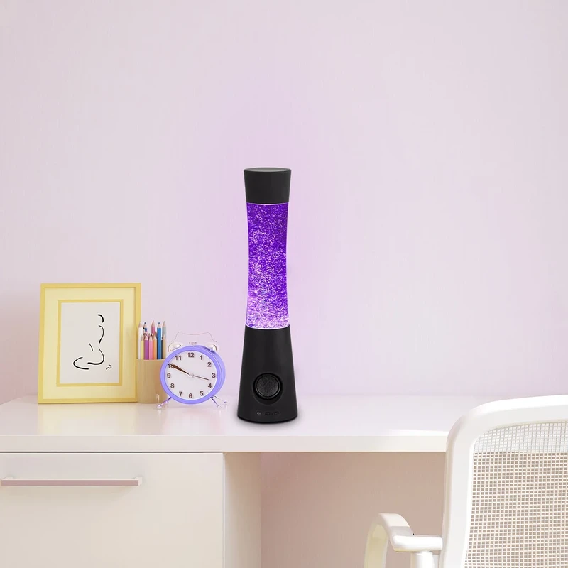 Carnival – RGB декоративна LED лампа с Bluetooth колонка, черна, Ø100мм, 5W