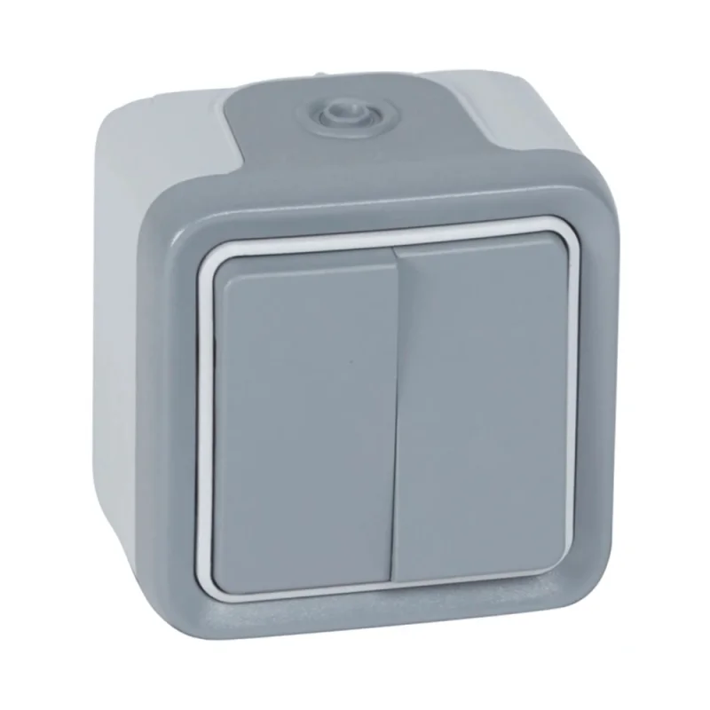 Legrand Сериен девиаторен ключ ОМ моноблок IP55 Сив /до изчерпване/ - Legrand Plexo 69715