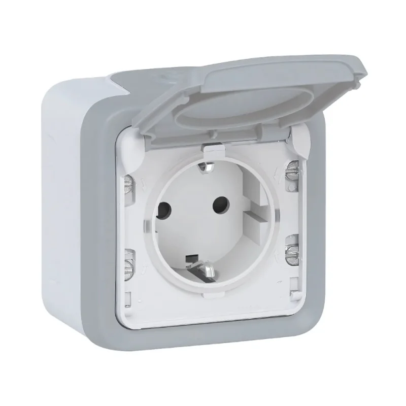 Legrand Schuko socket 2P+E 16A monobloc Ohm IP55 Grey /while stocks last/ - Legrand Plexo 69733