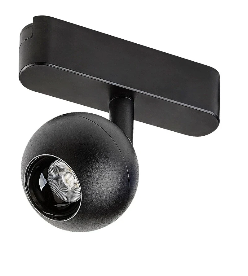 LiTrack Spot07W – LED spotlight for busbar in black/white, Ø60mm, 5W, 3000K