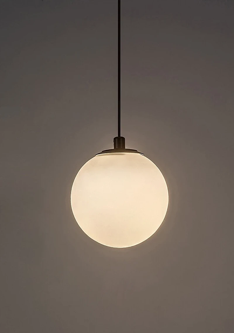 LiTrack Pend.01W – LED pendant for track system in black with white glass, Ø100mm, 5W, 3000K