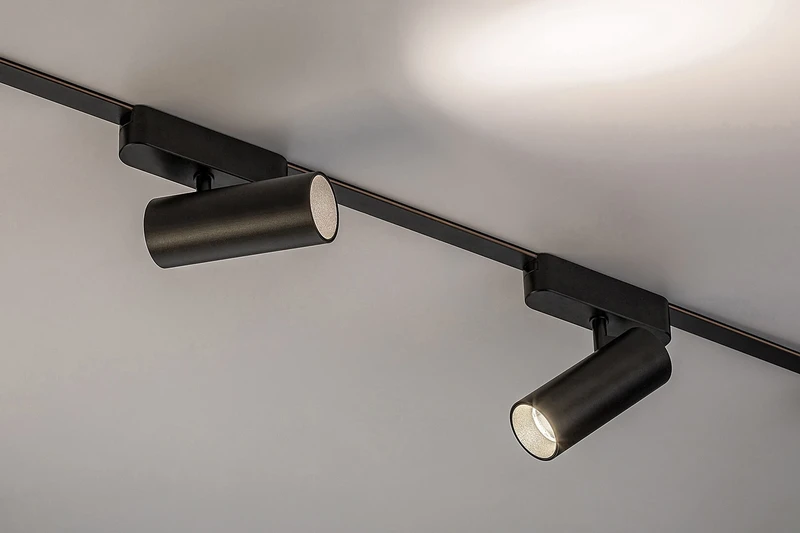 LiTrack Spot05N – LED спот за шинна система в черно, Ø43мм, 10W, 4000K