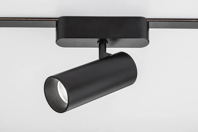LiTrack Spot05N – LED спот за шинна система в черно, Ø43мм, 10W, 4000K