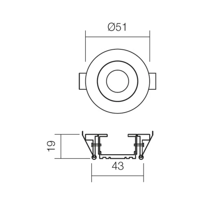 Mt 70324 – Smarter LED downlight for recessed mounting in matt white, 1W, 4000K, IP20