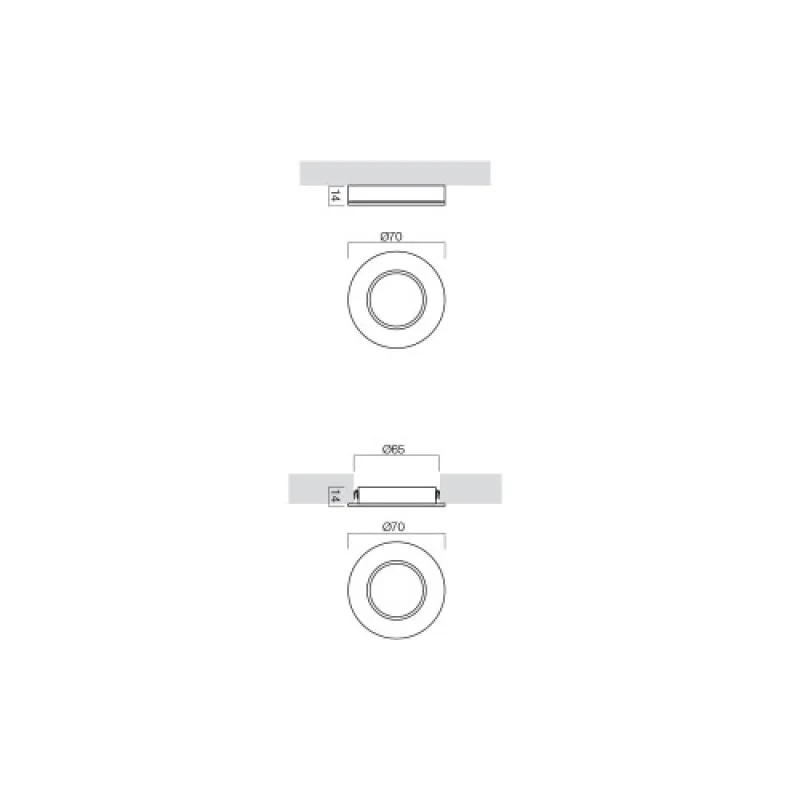 Mt 70370 – Smarter LED downlight for recessed mounting in silver, 3W, 4000K, IP20
