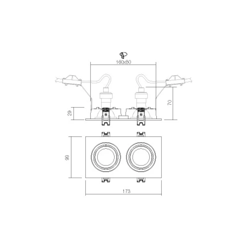 Pt02 70393 – Smarter downlight for recessed mounting in matt white, 2X50W, IP20