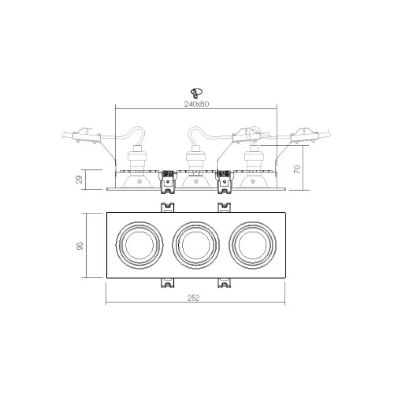 Pt03 70394 – Smarter downlight for recessed mounting in matt white, 3X50W, IP20