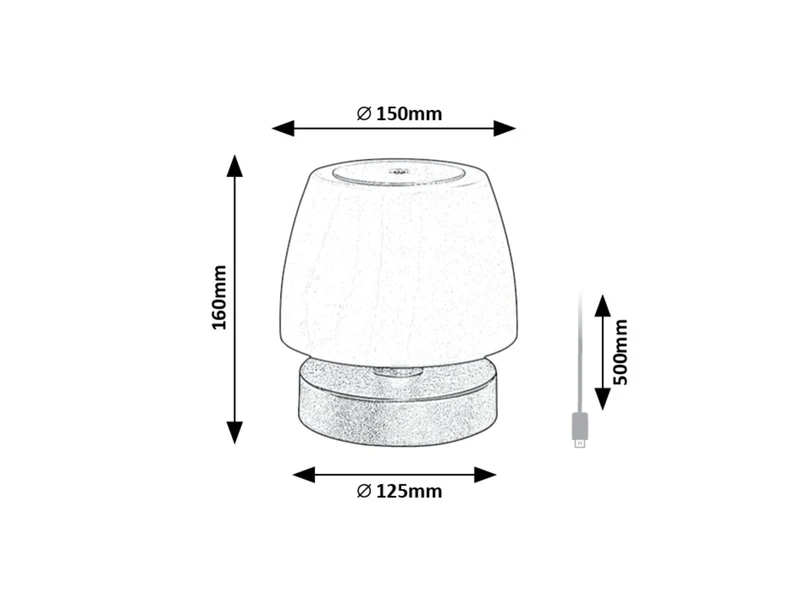 Odera – LED настолна лампа за тераса в черно/бяло, Ø150мм, 3W, 3000K, IP44