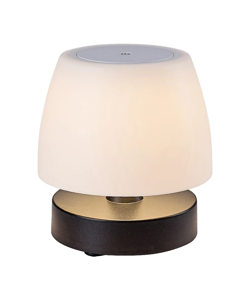 Odera – LED настолна лампа за тераса в черно/бяло, Ø150мм, 3W, 3000K, IP44