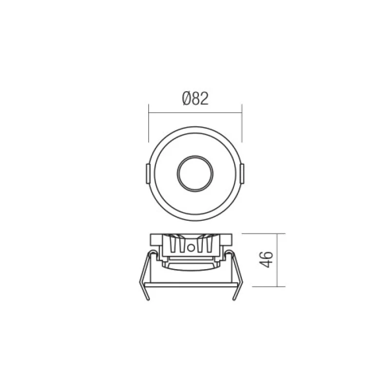 Mt 70407 – Smarter LED downlight for recessed mounting in matt black, 7W, 3000K, IP20