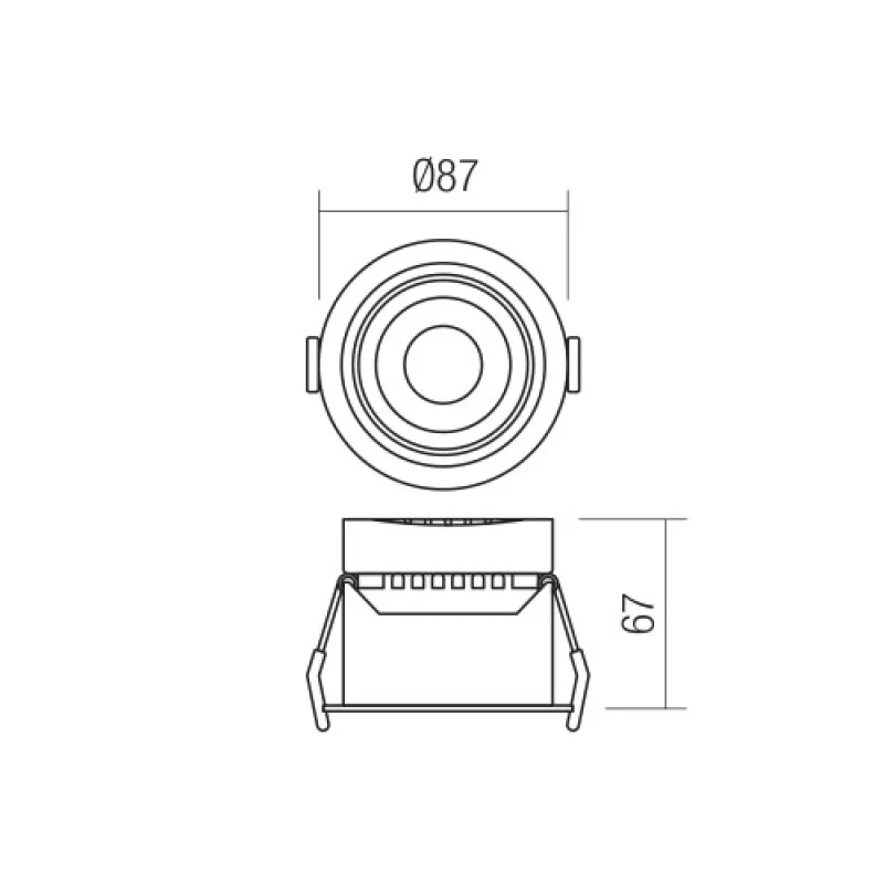 Mt 70411 – Smarter LED downlight for recessed mounting in matt black, 12W, 3000K, IP20