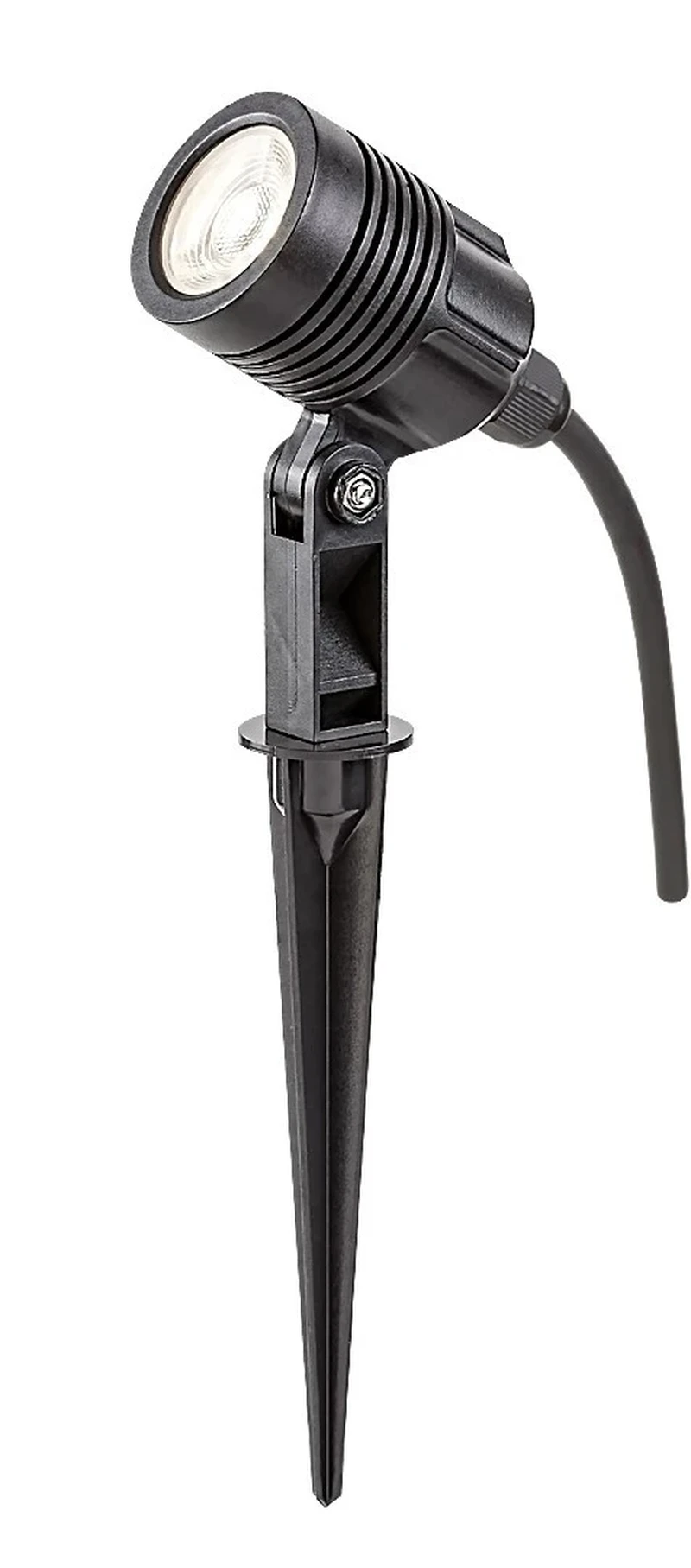 Turda – LED garden lamp for spike in black, Ø40mm, 3W, 4000K, IP65