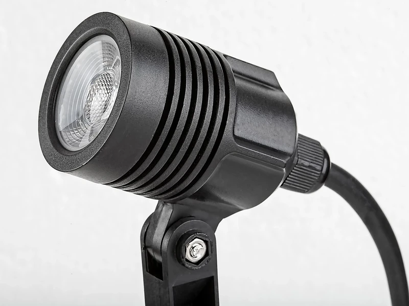 Turda – LED garden lamp for spike in black, Ø40mm, 3W, 4000K, IP65