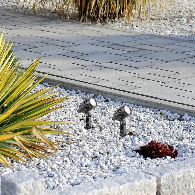 Turda – LED garden lamp for spike in black, Ø40mm, 3W, 4000K, IP65