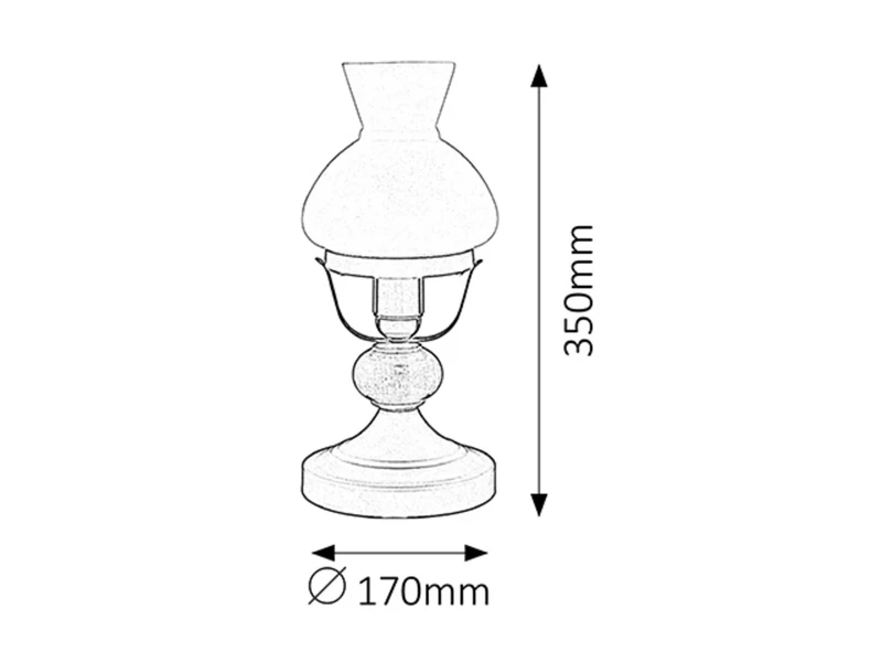 Petronel – night lamp in black matt with opal glass, Ø170mm, 1×E27