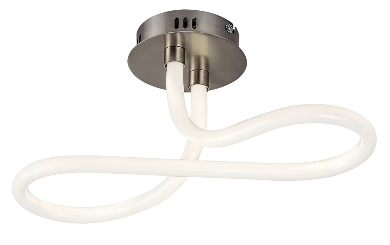 LED Ceiling Lights Irelia – LED ceiling light in satin chrome with white acrylic shade, Ø435mm, 23W, 4000K