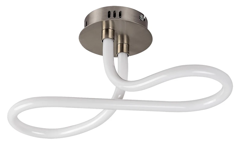 Irelia – LED ceiling light in satin chrome with white acrylic shade, Ø435mm, 23W, 4000K