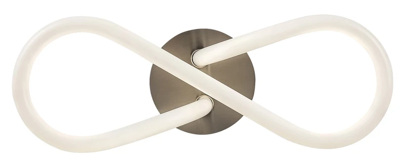 Irelia – LED ceiling light in satin chrome with white acrylic shade, Ø435mm, 23W, 4000K