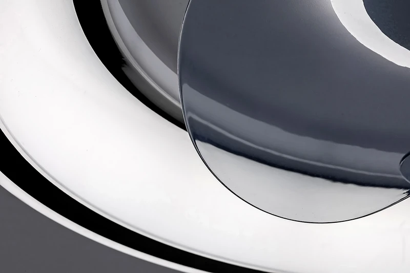 Horacio – LED таванен вентилатор в черно с бял абажур, Ø470мм, 67W, 3000-6000K