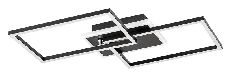 Athelstan – LED плафон в черен мат с бял абажур, 500×390мм, 40W, 3000K
