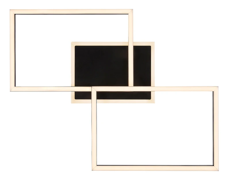 Athelstan – LED плафон в черен мат с бял абажур, 500×390мм, 40W, 3000K