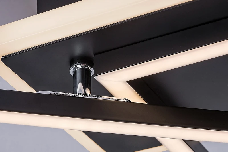 Athelstan – LED плафон в черен мат с бял абажур, 500×390мм, 40W, 3000K