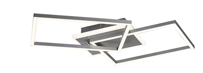 Athelstan – LED плафон в сребристо/алуминий с бял абажур, 500×390мм, 40W, 4000K
