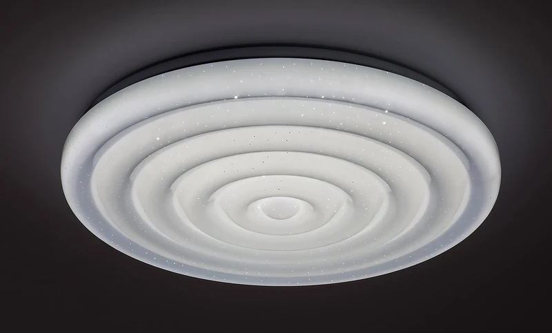 Katina – LED ceiling light in white with effect starry sky, Ø475mm, 36W, 3000-6500K